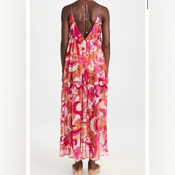 Cin cin women’s maxi dress nova ultraviolet colorful floral sheer summer - Picture 3 of 10